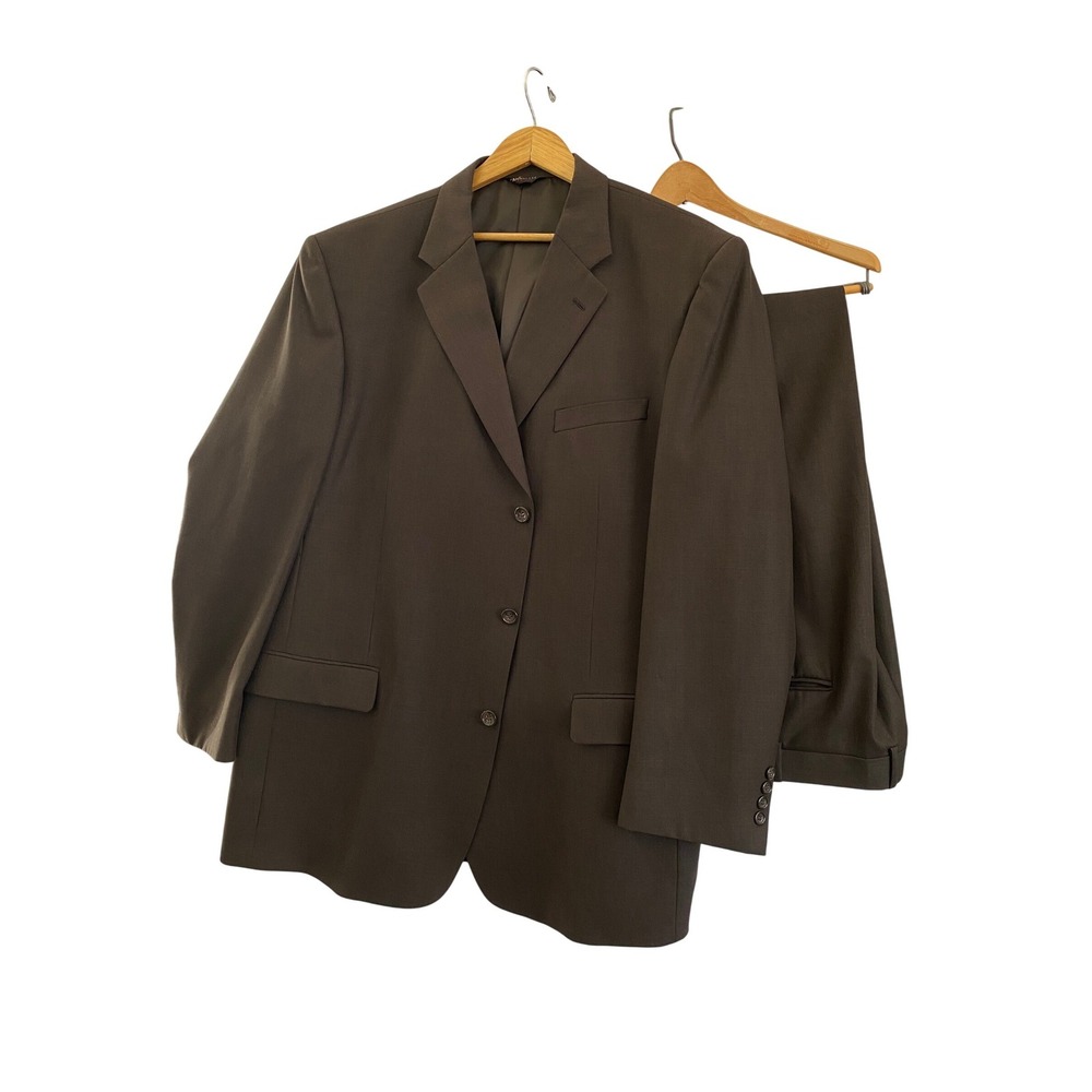 Caravelli 2 Piece Suit Mens 48L 43L Brown 3 Button Superior 150s Hightech Fabric